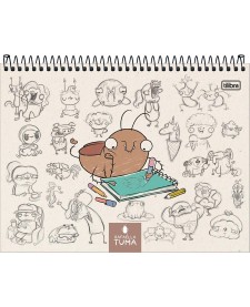 imagem principal do produto Caderno Sketchbook Espiral Capa Dura A4 Rafa Tuma 150 G 50 Folhas