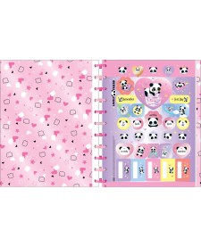 imagem de detalhe produto Caderno Tilidisco Capa Dura Universitário 10 Matérias Lovely Friend 160 Folhas