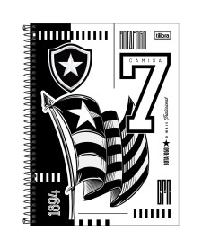 imagem principal do produto Caderno Universitário Capa Dura 10 Matérias Botafogo 160 Folhas