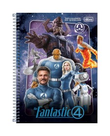imagem principal do produto Caderno Universitário Quarteto Fantástico 1 Matérias 80 Folhas