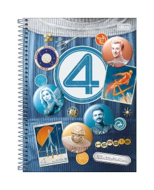 imagem principal do produto Caderno Universitário Quarteto Fantástico 1 Matérias 80 Folhas
