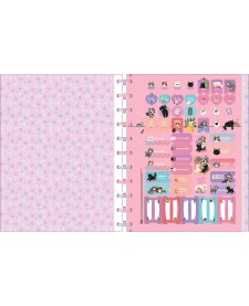 imagem de detalhe produto Caderno Universitário Tilidisco 10 Matérias Purrfect Cats 160 Folhas