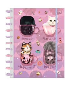 imagem principal do produto Caderno Universitário Tilidisco 10 Matérias Purrfect Cats 160 Folhas