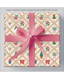 imagem de detalhe produto Caixa Papel de Presente Natal 75 Rolos