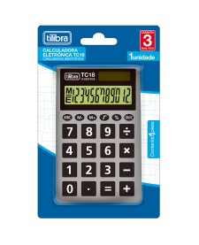 imagem de detalhe produto Calculadora de Bolso 12 Dígitos TC18 Cinza