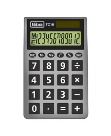 imagem principal do produto Calculadora de Bolso 12 Dígitos TC18 Cinza