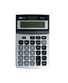 imagem principal do produto Calculadora de Mesa 12 Dígitos Grande Aço Escovado TC10 Cinza