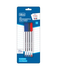 imagem principal do produto Caneta Esferográfica 1.0mm Lid - Blister com 4 unidades