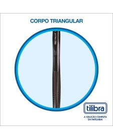 imagem de detalhe produto Caneta Esferográfica Retrátil 1.0mm Trilo Preta