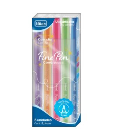 imagem principal do produto Caneta Fine Pen 0.4mm - Blister com 5 cores