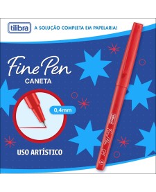 imagem de detalhe produto Caneta Fine Pen 0.4mm Vermelha