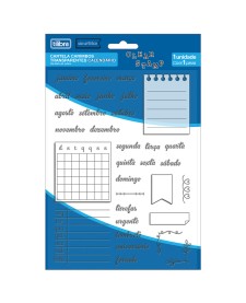 imagem de detalhe produto Cartela Carimbos Transparentes Calendário - Blister com 1 Unidade