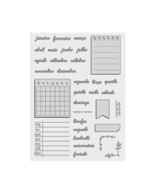 imagem principal do produto Cartela Carimbos Transparentes Calendário - Blister com 1 Unidade