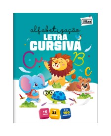 imagem principal do produto Cartilha de Atividades de Alfabetização - Letra Cursiva Aprender, Brincar e Colorir 16 Folhas