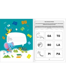 imagem de detalhe produto Cartilha de Atividades de Alfabetização - Sílabas Aprender, Brincar e Colorir 16 Folhas