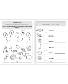 imagem de detalhe produto Cartilha de Atividades de Alfabetização - Sílabas Aprender, Brincar e Colorir 8 Folhas