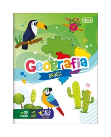 imagem principal do produto Cartilha de Atividades de Geografia - Brasil Aprender, Brincar e Colorir 16 Folhas