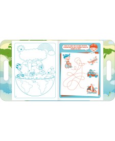 imagem de detalhe produto Cartilha de Atividades Maleta Diversão pelo Mundo Aprender, Brincar e Colorir 8 Folhas