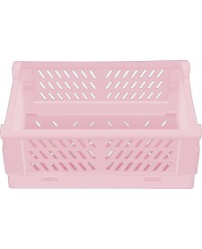 imagem de detalhe produto Cesto Organizador Plástico Dobrável G - Rosa Claro