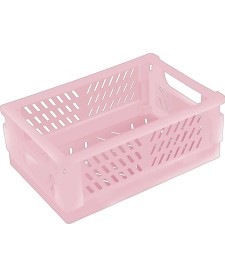 imagem principal do produto Cesto Organizador Plástico Dobrável G - Rosa Claro