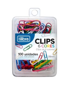 imagem principal do produto CLIPS 28MM 6 CORES 100 UNIDADES