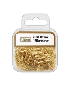 imagem de detalhe produto Clips 28mm Dourado 120 Unidades