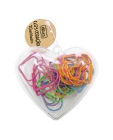 imagem principal do produto Clips Coração Cores Sortidas 20 Unidades