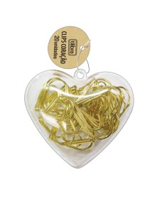 imagem de detalhe produto Clips Coração Dourado 20 Unidades