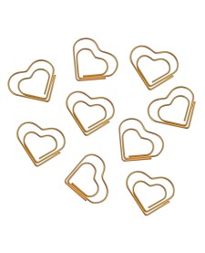 imagem principal do produto Clips Coração Dourado 20 Unidades