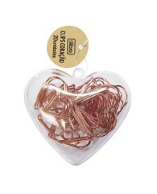 imagem principal do produto Clips Coração Ouro Rose 20 Unidades