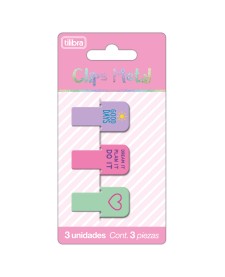imagem principal do produto Clips Metal Decorado com 3 Unidades