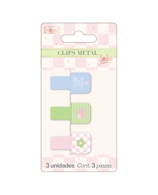 imagem principal do produto Clips Metal Soho com 3 Unidades