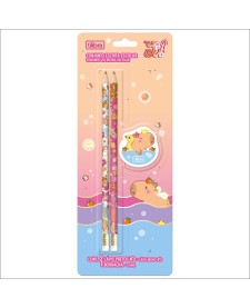 imagem principal do produto Conjunto Escrita Escolar Capyclub - Blister com 3 unidades