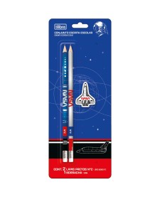 imagem principal do produto Conjunto Escrita Escolar Nasa Blister - 3 Unidades