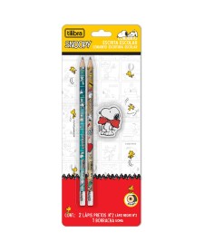 imagem principal do produto Conjunto Escrita Escolar Snoopy - Blister com 2 unidades