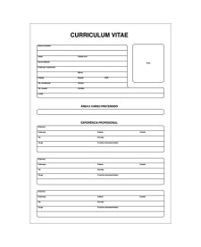 imagem principal do produto Curriculum Vitae Folha Única - 50 Folhas