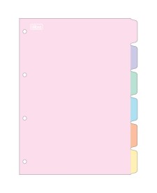 imagem principal do produto Divisórias Pastel para Caderno Argolado Universitário