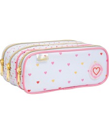 imagem principal do produto Estojo Triplo G Académie Coração Metalizado Azul