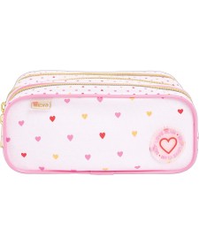 imagem de detalhe produto Estojo Triplo Grande Académie Coração Metalizado