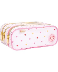 imagem principal do produto Estojo Triplo Grande Académie Coração Metalizado