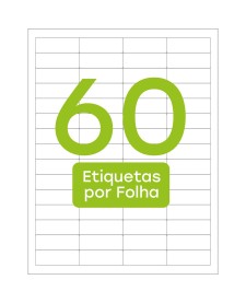 imagem principal do produto Etiqueta Adesiva Inkjet + Laser Carta 16,93x44,45mm 6089 10 Folhas 600 Unidades