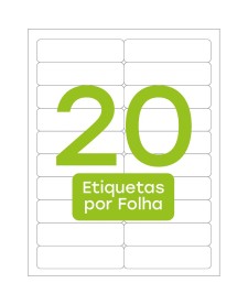 imagem principal do produto Etiqueta Adesiva Inkjet/Laser Carta 25,4mmx101,6mm TB6181 2000 Unidades