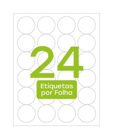 imagem principal do produto Etiqueta adesiva inkjet/laser carta 42,33mm diêmtro TB6093 10 unidades