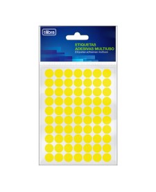 imagem principal do produto Etiqueta Adesiva Multiuso 13mm Amarelo Fluor 6 folhas 420 Unidades