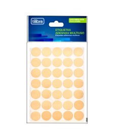 imagem principal do produto Etiqueta Adesiva Multiuso 13mm Ouro 6 Folhas 420 Unidades