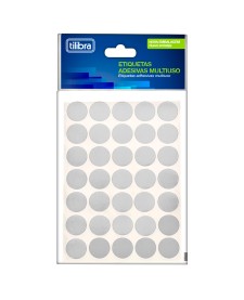 imagem principal do produto Etiqueta Adesiva Multiuso 13mm Prata 6 Folhas 420 Unidades