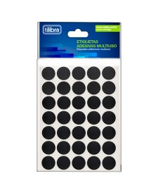imagem principal do produto Etiqueta Adesiva Multiuso 13mm Preta 6 Folhas 420 Unidades
