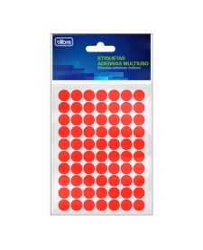 imagem principal do produto Etiqueta Adesiva Multiuso 13mm Vermelho Fluor 6 folhas 420 Unidades