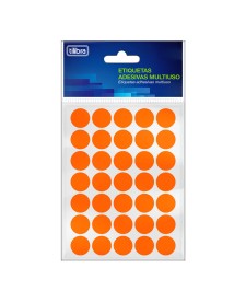 imagem principal do produto Etiqueta Adesiva Multiuso 19mm Laranja Fluor 6 folhas 210 Unidades