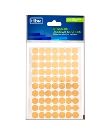 imagem principal do produto Etiqueta Adesiva Multiuso 19mm Ouro 6 Folhas 210 Unidades